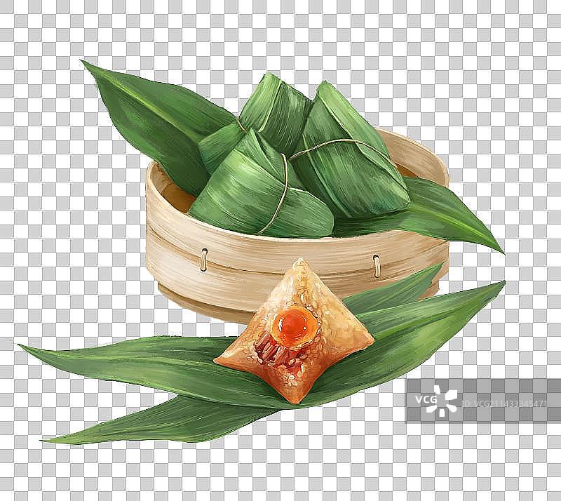 传统节日端午节咸蛋黄肉粽子图片素材