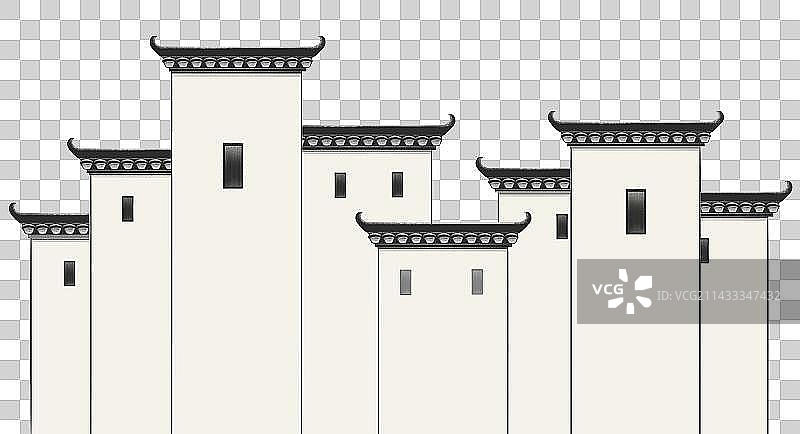 马头墙江南png图片素材