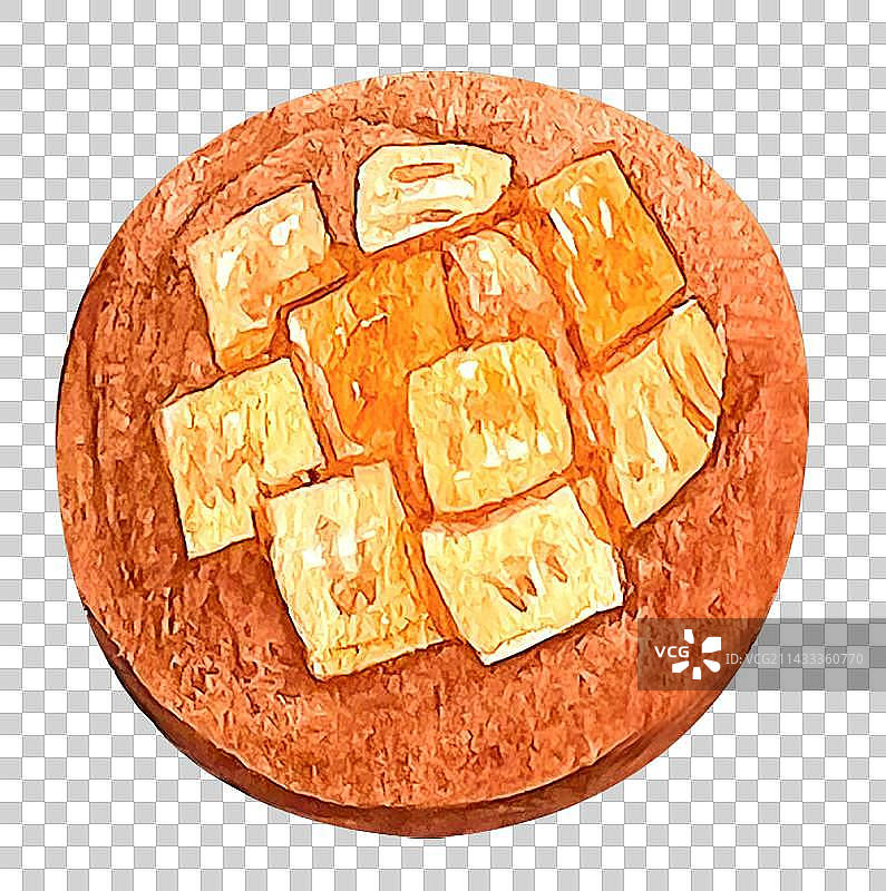 一碗臭豆腐美食中式家常菜水彩插画图片素材