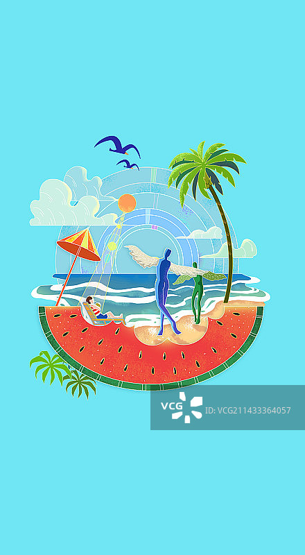 大暑插画图片素材