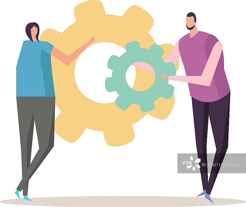 团队合作扁平概念图片素材