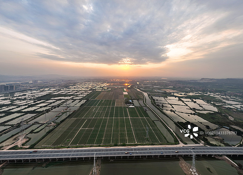 广东省惠州市惠城仲恺高新区潼湖湿地公园航拍图片素材