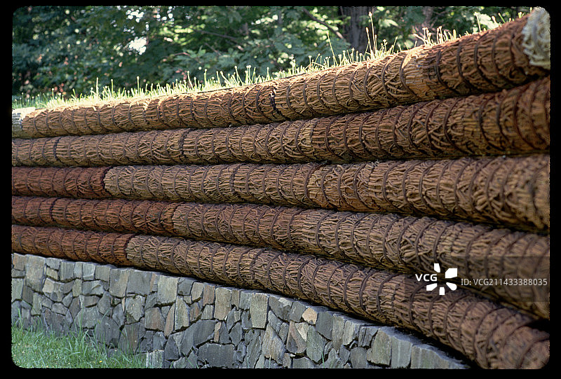 李堡垒3号炮台的束柴图片素材