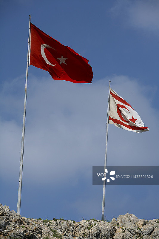 土耳其和北塞浦路斯国旗图片素材