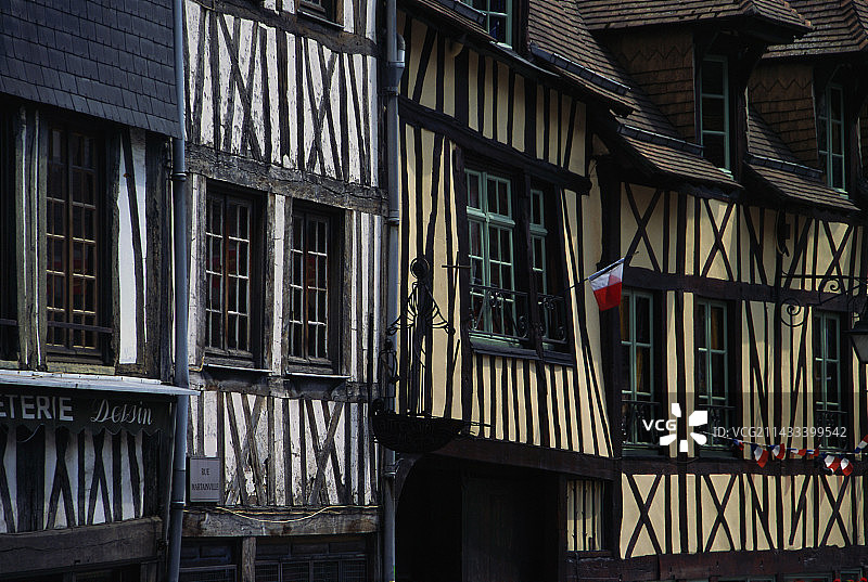 鲁昂的中世纪桁架房屋图片素材