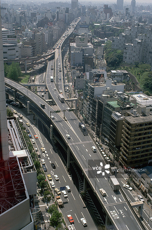 东京高速公路鸟瞰图图片素材