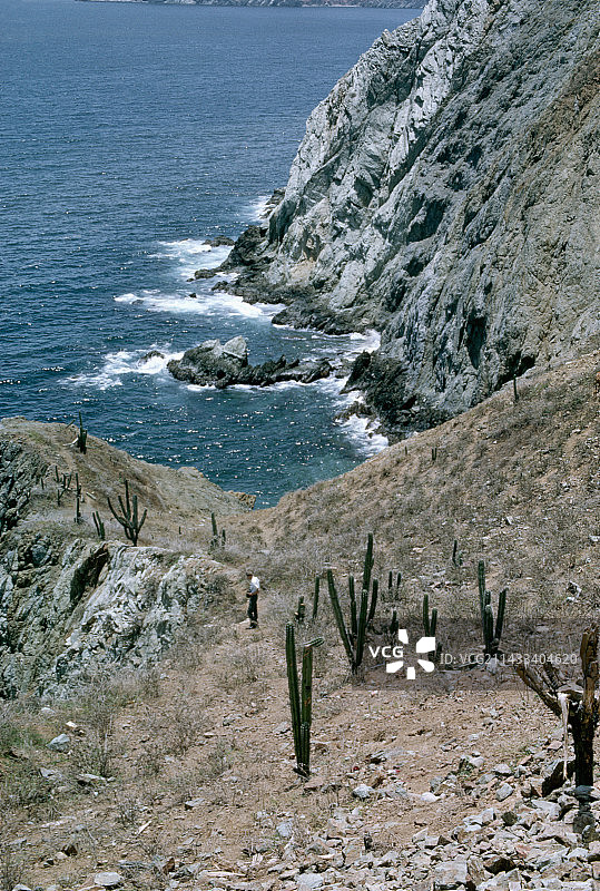 海浪拍打悬崖图片素材