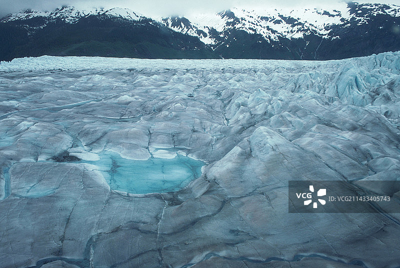 门登霍尔冰川上的水池图片素材