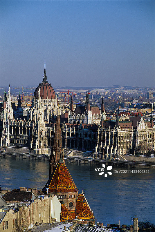 多瑙河畔的议会大厦图片素材