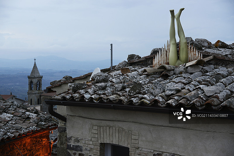 意大利翁布里亚山谷托雷阿尔菲纳小村庄图片素材