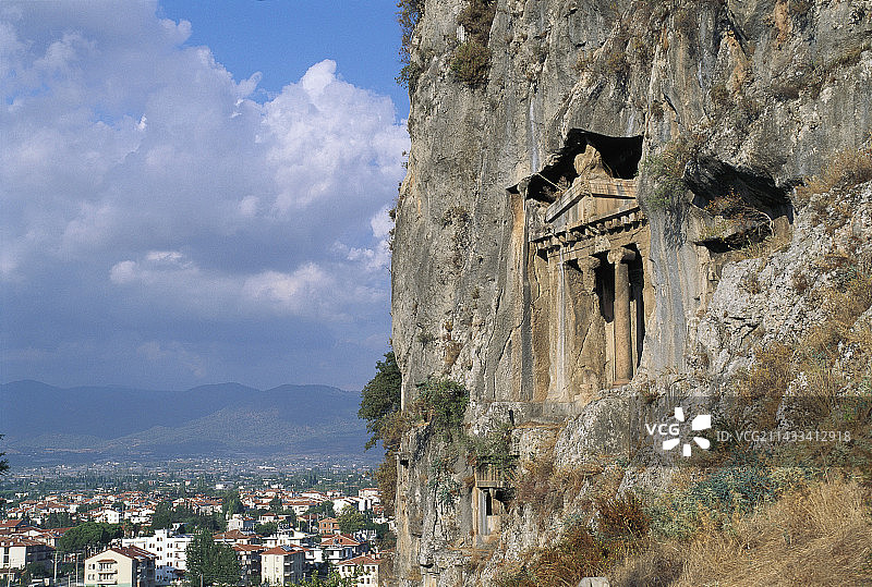 费特希耶的利西亚岩石墓穴图片素材