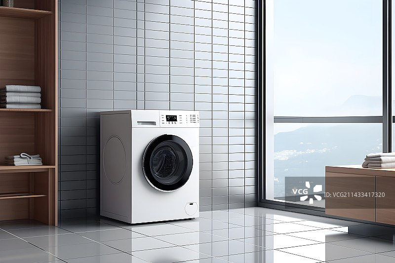 现代洗衣房洗衣机图片素材