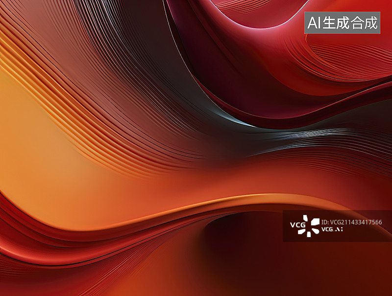 【AI数字艺术】抽象的彩色曲线背景图片素材