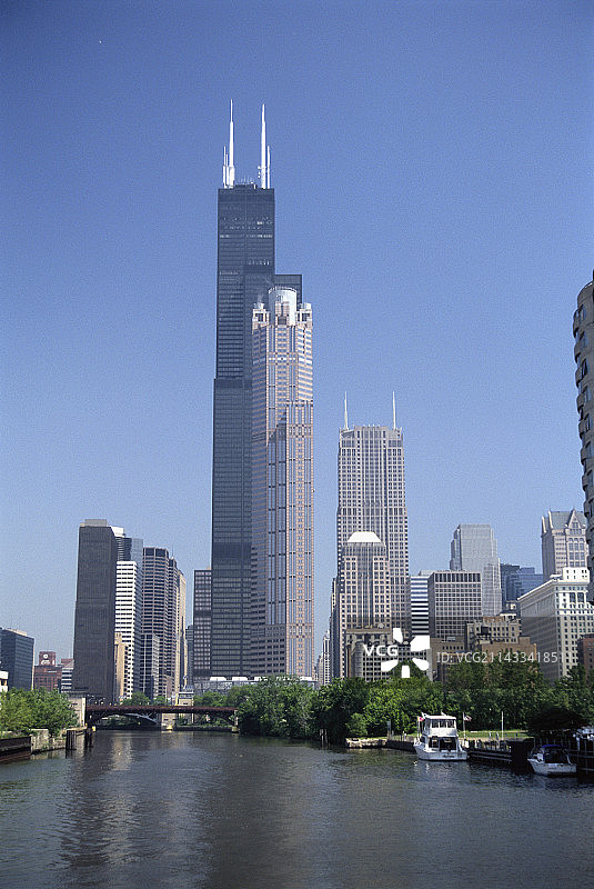 西尔斯大厦和沃克大厦图片素材