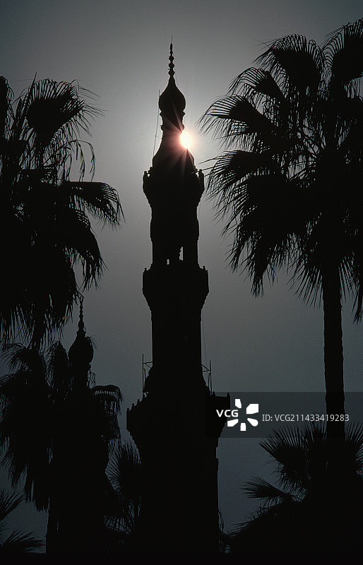 埃及的清真寺宣礼塔图片素材