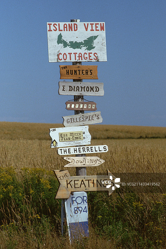 爱德华王子岛的姓氏标志柱图片素材