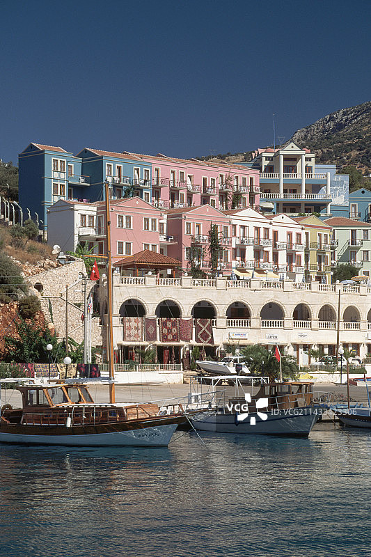 土耳其海岸的港口小镇卡尔坎图片素材