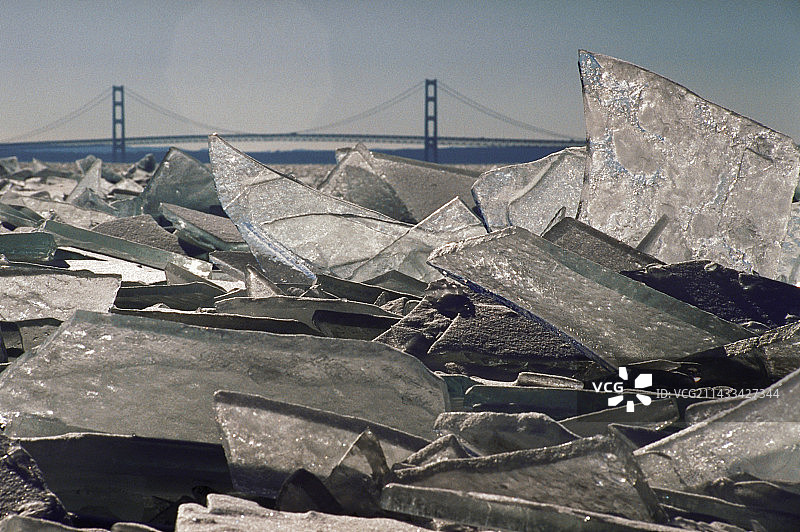 麦基诺岛的冰盖图片素材