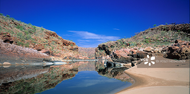 金伯利地区迪蒙德峡谷的菲茨罗伊河图片素材