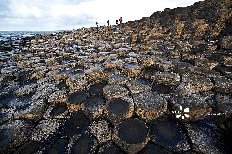 巨人堤道的柱状玄武岩图片素材