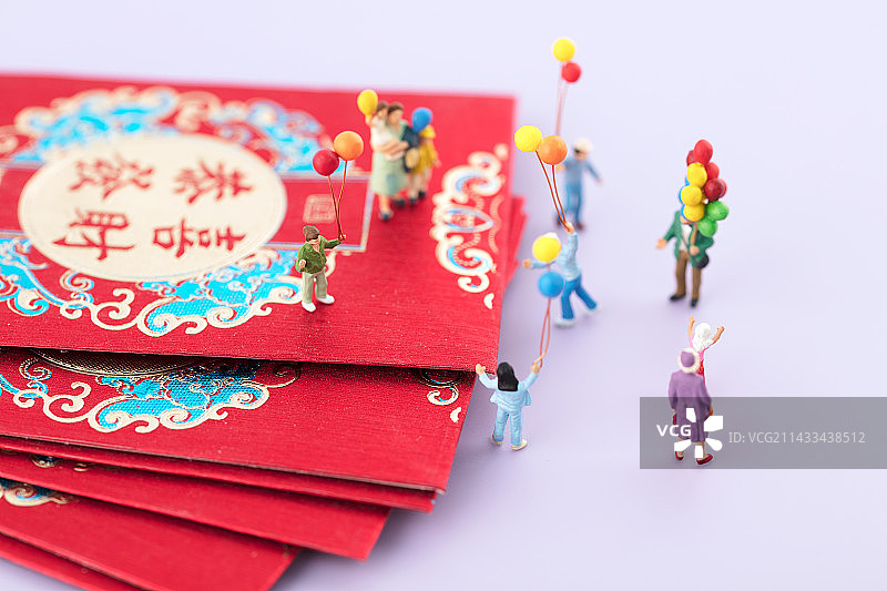 微缩摄影给孩子的红包喜庆过节图片素材