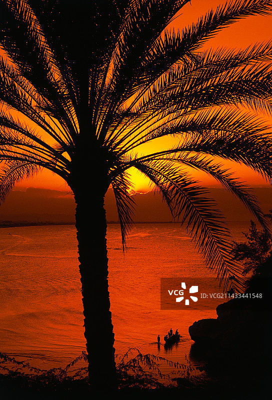 阿曼湾日落美景图片素材