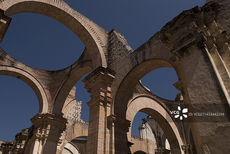 危地马拉教堂坍塌。图片素材