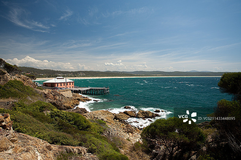 新南威尔士州蓝宝石海岸的老塔斯拉码头图片素材