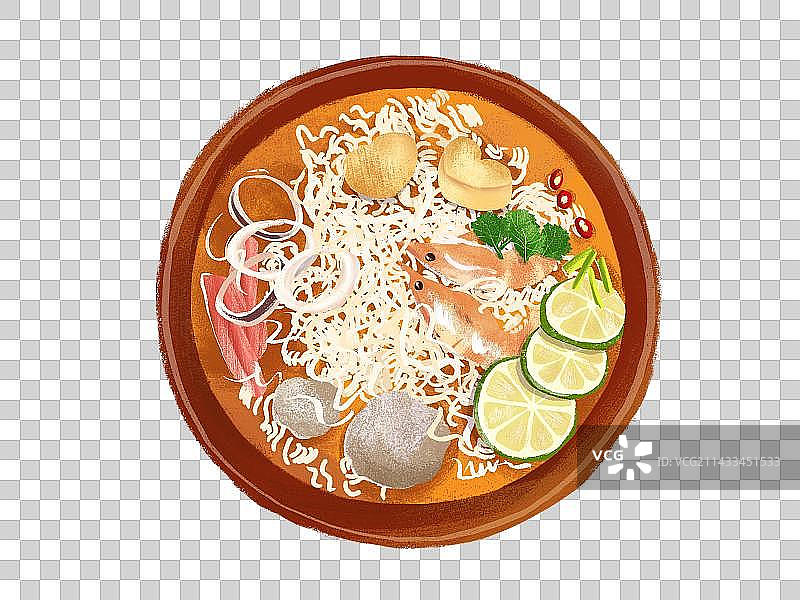 冬阴功鲜虾面图片素材