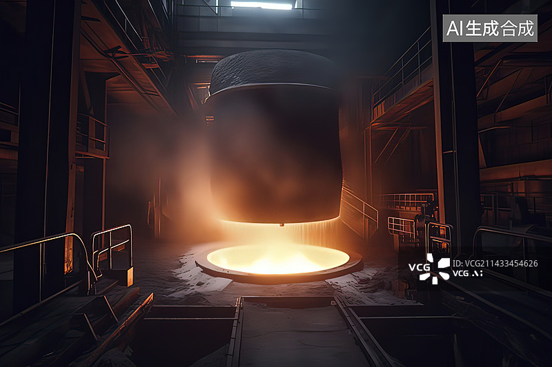 【AI数字艺术】铸造工厂的冶金熔炉图片素材