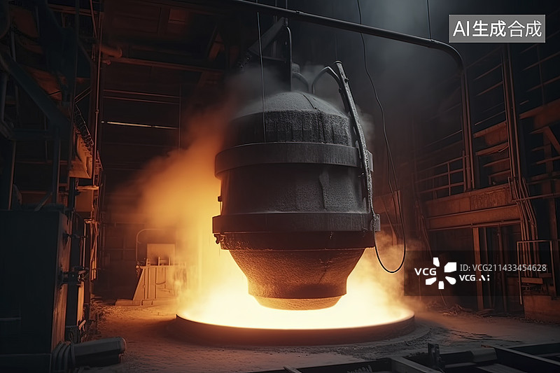 【AI数字艺术】铸造工厂的冶金熔炉图片素材