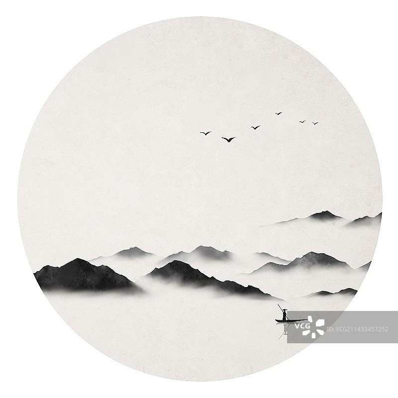 水墨山水画图片素材