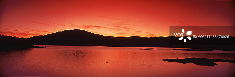 阿肖坎水库的日落图片素材