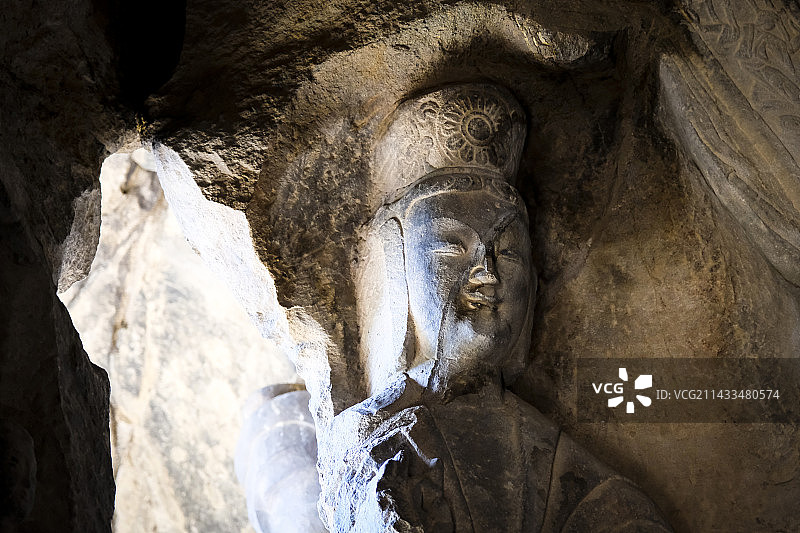 山西大同云冈石窟佛像图片素材