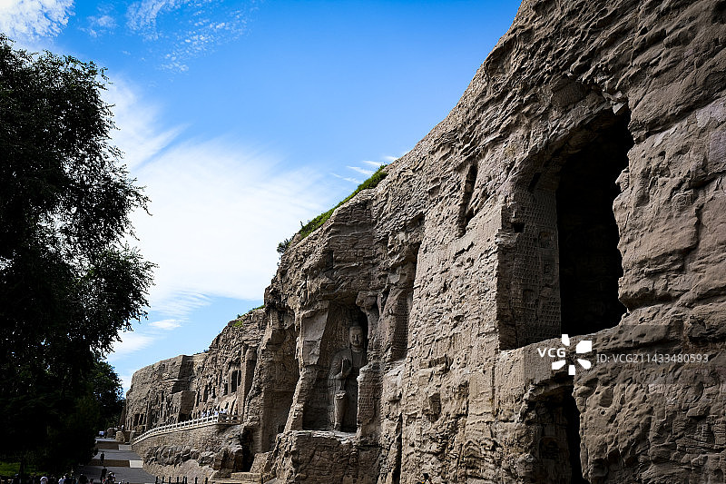 山西大同云冈石窟佛像图片素材