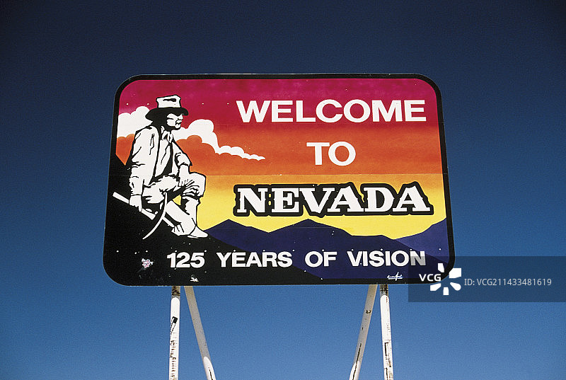 “欢迎来到内华达州”标志图片素材