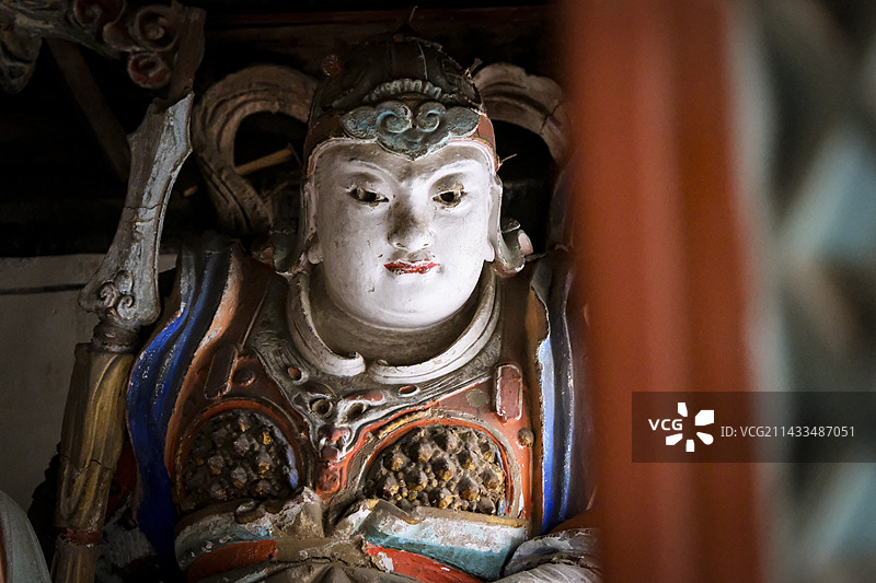 山西大同悬空寺精美古代塑像图片素材