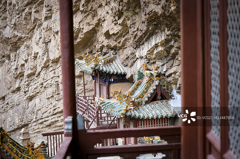 山西大同悬空寺景色图片素材