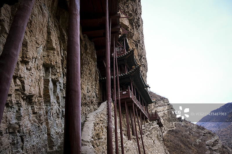 山西大同悬空寺景色图片素材