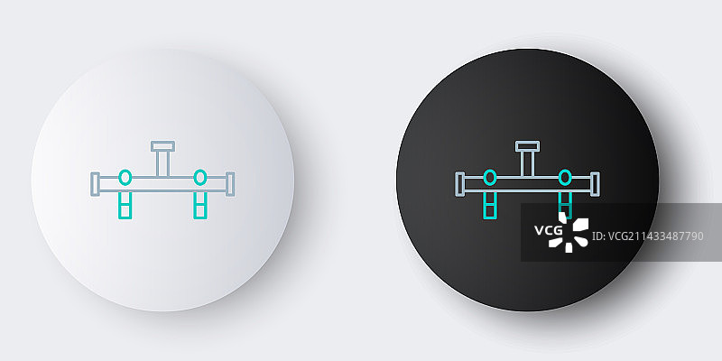 灰色背景上的线条歧管图标图片素材