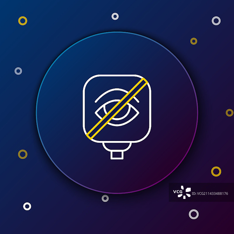 蓝色背景上的失明图标图片素材