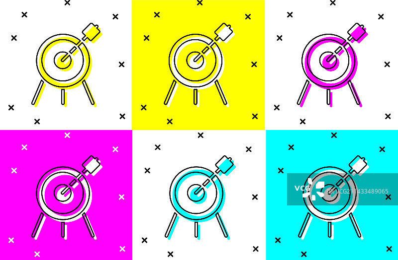 设定目标运动图标彩色背景图片素材