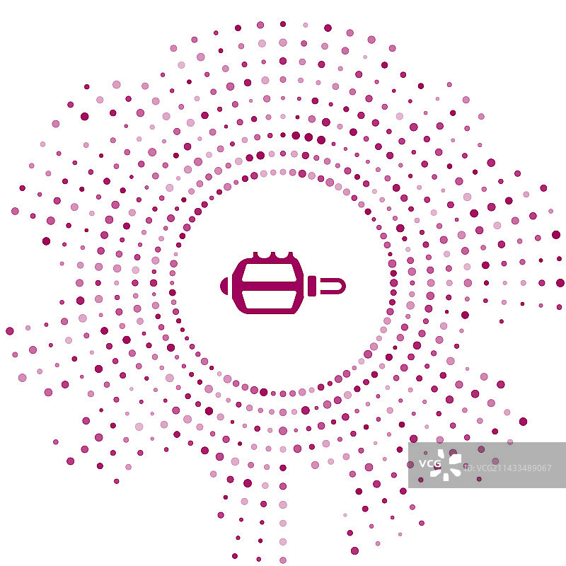 白色背景上的紫色自行车脚踏板图标图片素材