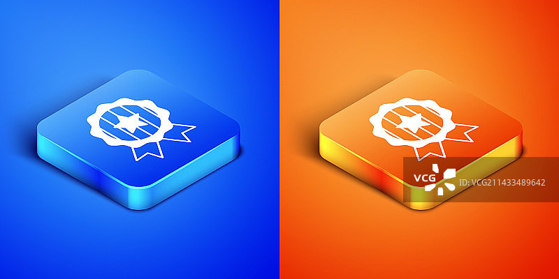 2.5D蓝色背景星星奖章图标图片素材