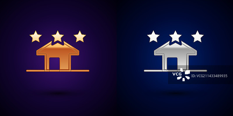 金色和银色房屋图标图片素材