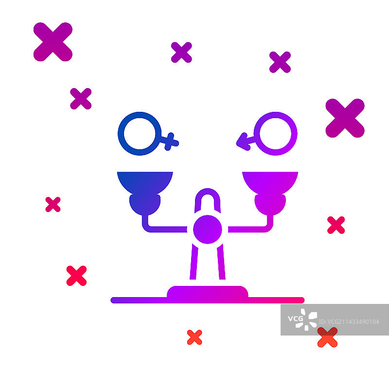 彩色性别平等图标（白色背景）图片素材