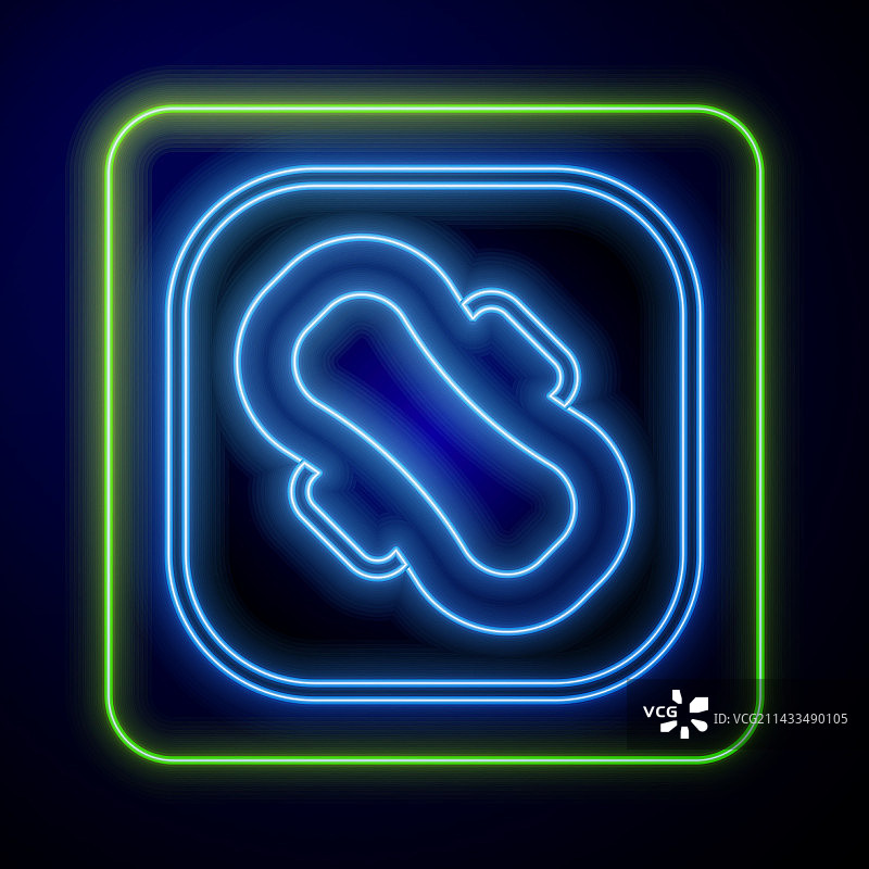 发光的霓虹灯月经和卫生巾图标图片素材