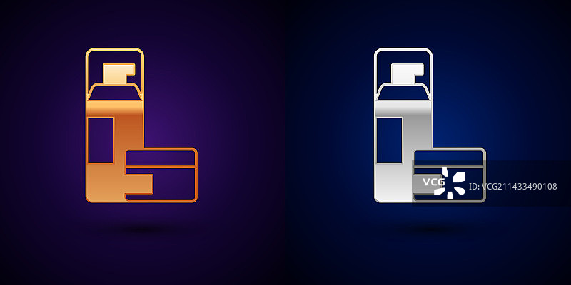 金色和银色剃须啫喱泡沫图标图片素材