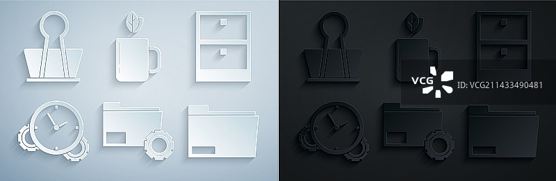 设置带齿轮的文件夹设置存档文件图片素材