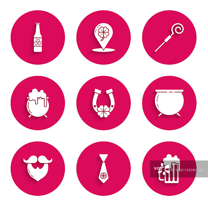 马蹄铁与四叶草领带木制素材合集图片素材